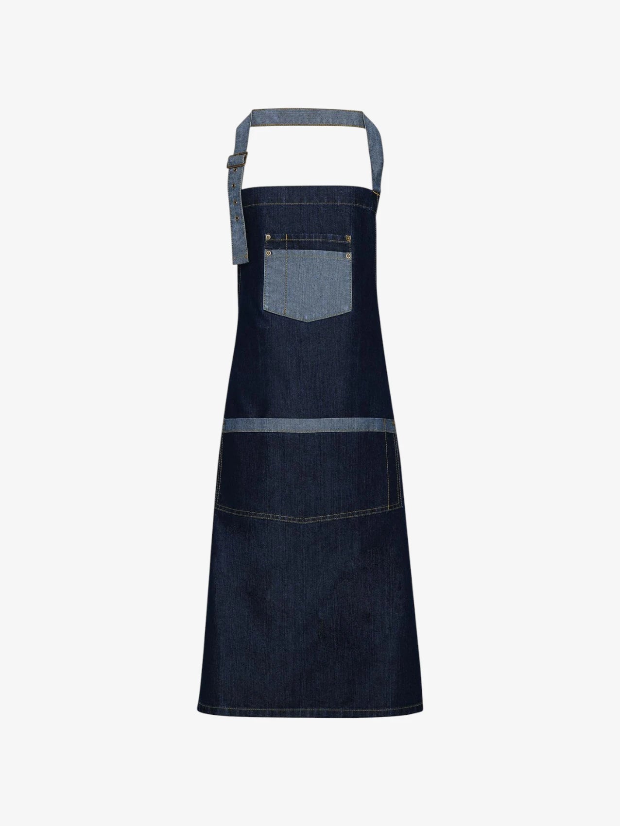 Contrast Denim Barber Apron