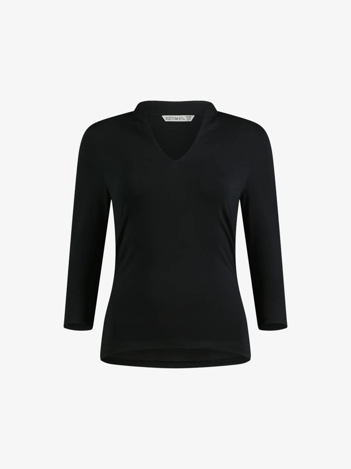 Ladies 3/4 Sleeve Mandarin Collar Top