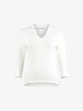 Ladies 3/4 Sleeve Mandarin Collar Top