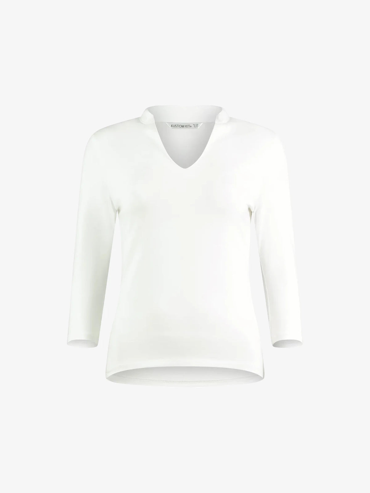 Ladies 3/4 Sleeve Mandarin Collar Top