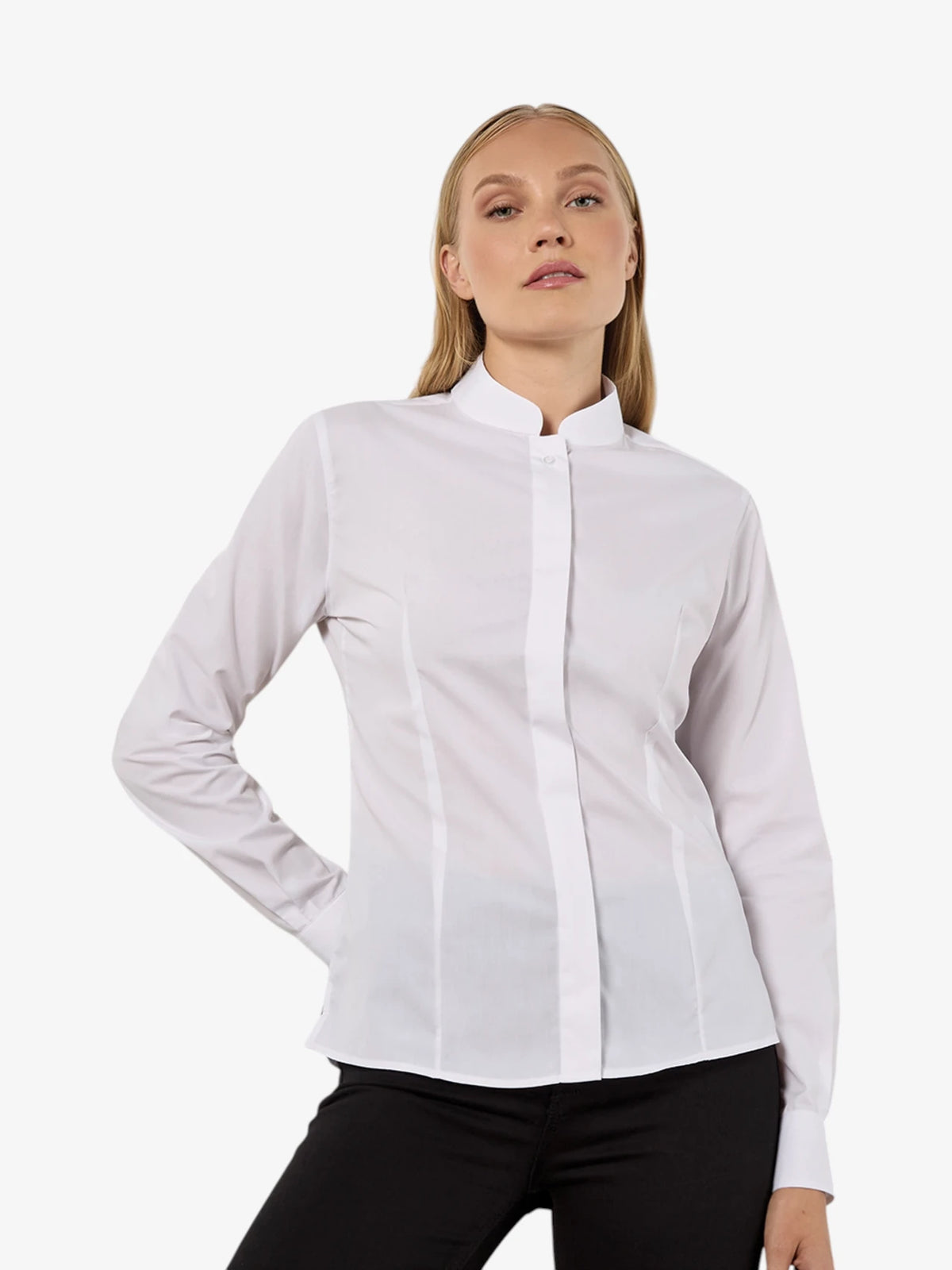 Ladies Long Sleeve Mandarin Collar Shirt