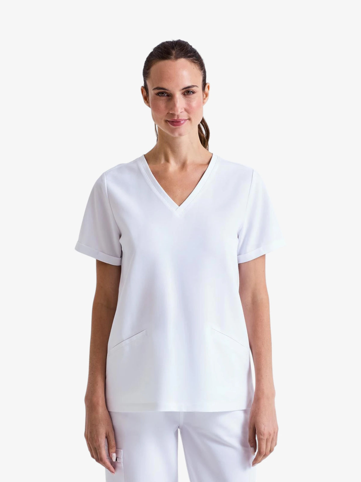 Ladies Stretch V-Neck Pocket Tunic