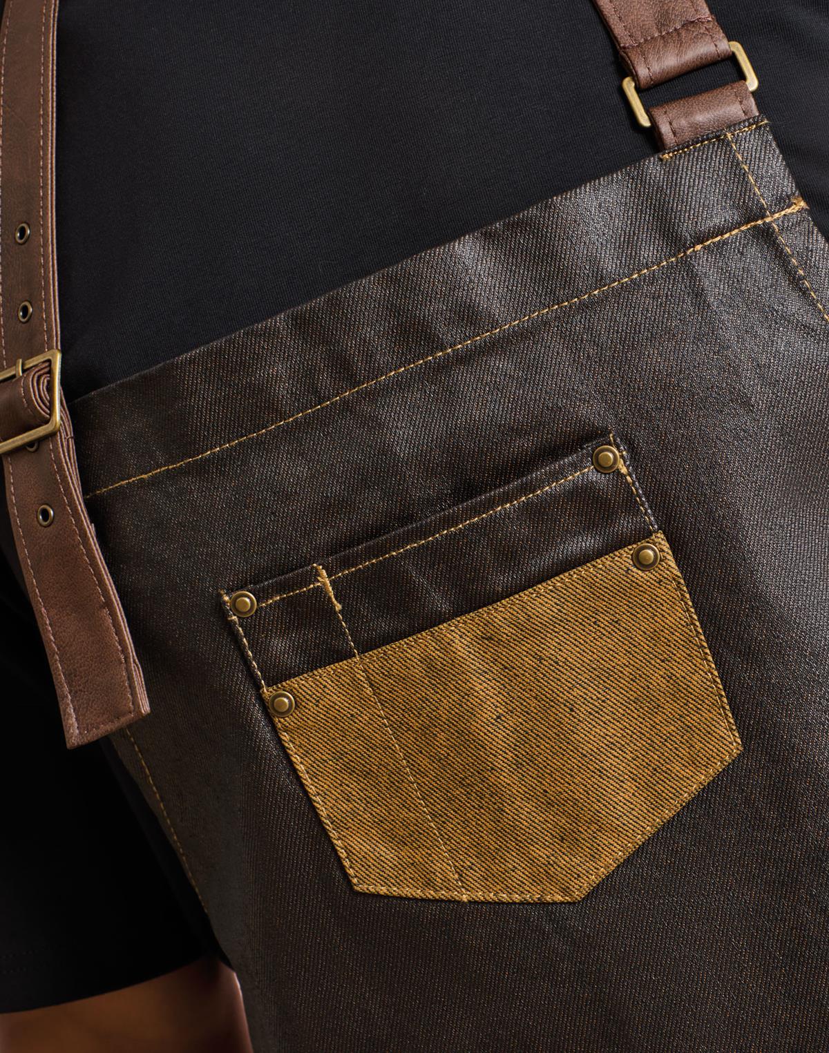 Vintage Waxed-Look Denim Barber Apron