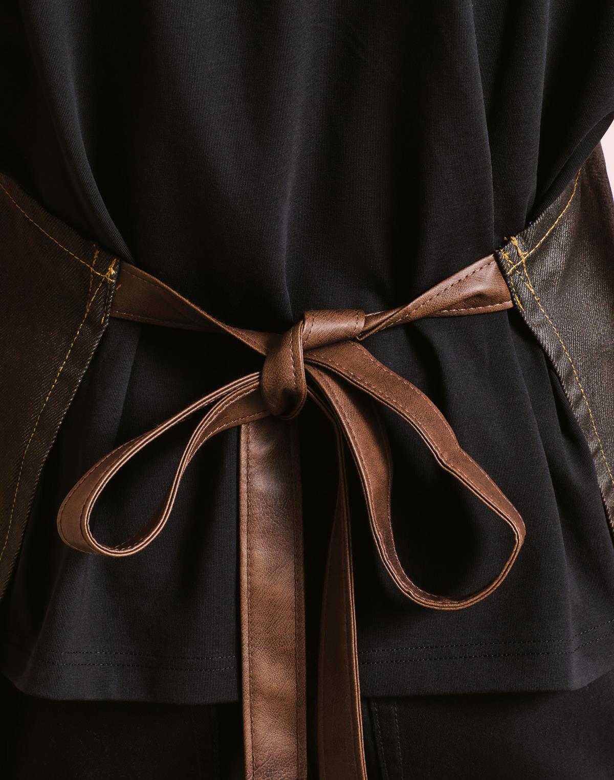 Vintage Waxed-Look Denim Barber Apron